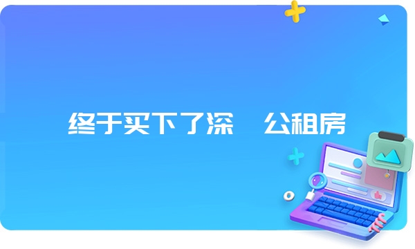 终于买下了深圳公租房