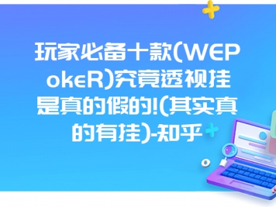 玩家必备十款(WEPokeR)究竟透视挂是真的假的!(其实真的有挂)-知乎