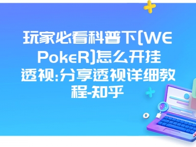 玩家必看科普下[WEPokeR]怎么开挂透视:分享透视详细教程-知乎