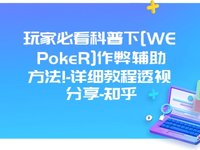 玩家必看科普下[WEPokeR]作弊辅助方法!-详细教程透视分享-知乎