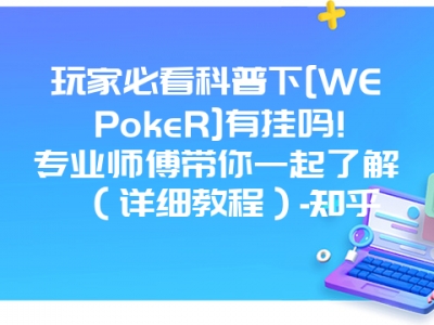 玩家必看科普下[WEPokeR]有挂吗!专业师傅带你一起了解（详细教程）-知乎